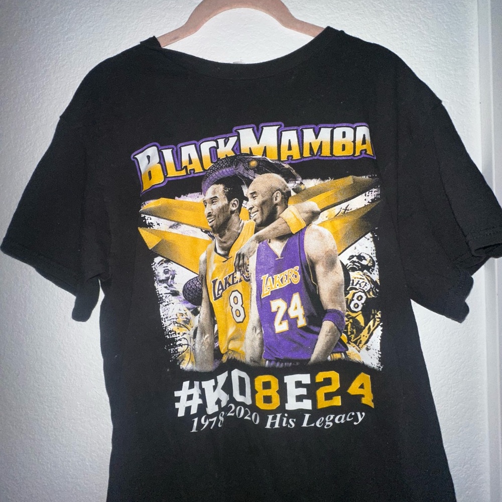 Black Mamba Kobe Bryant Tribute T-Shirt - Black and Purple